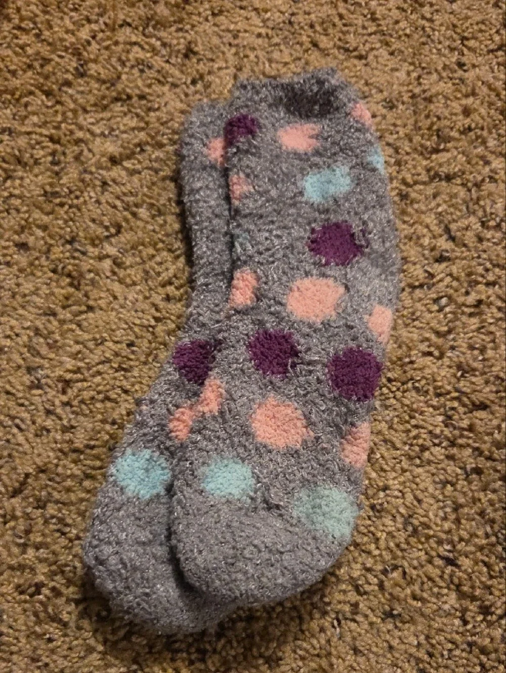 Cozy Fuzzy Socks - Pastel And Grey Mix
